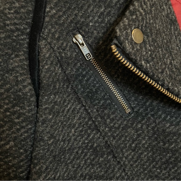 Volcom Grey & Black Tweed Car Coat with Red Lining - Size M (EUC) - Picture 6 of 11